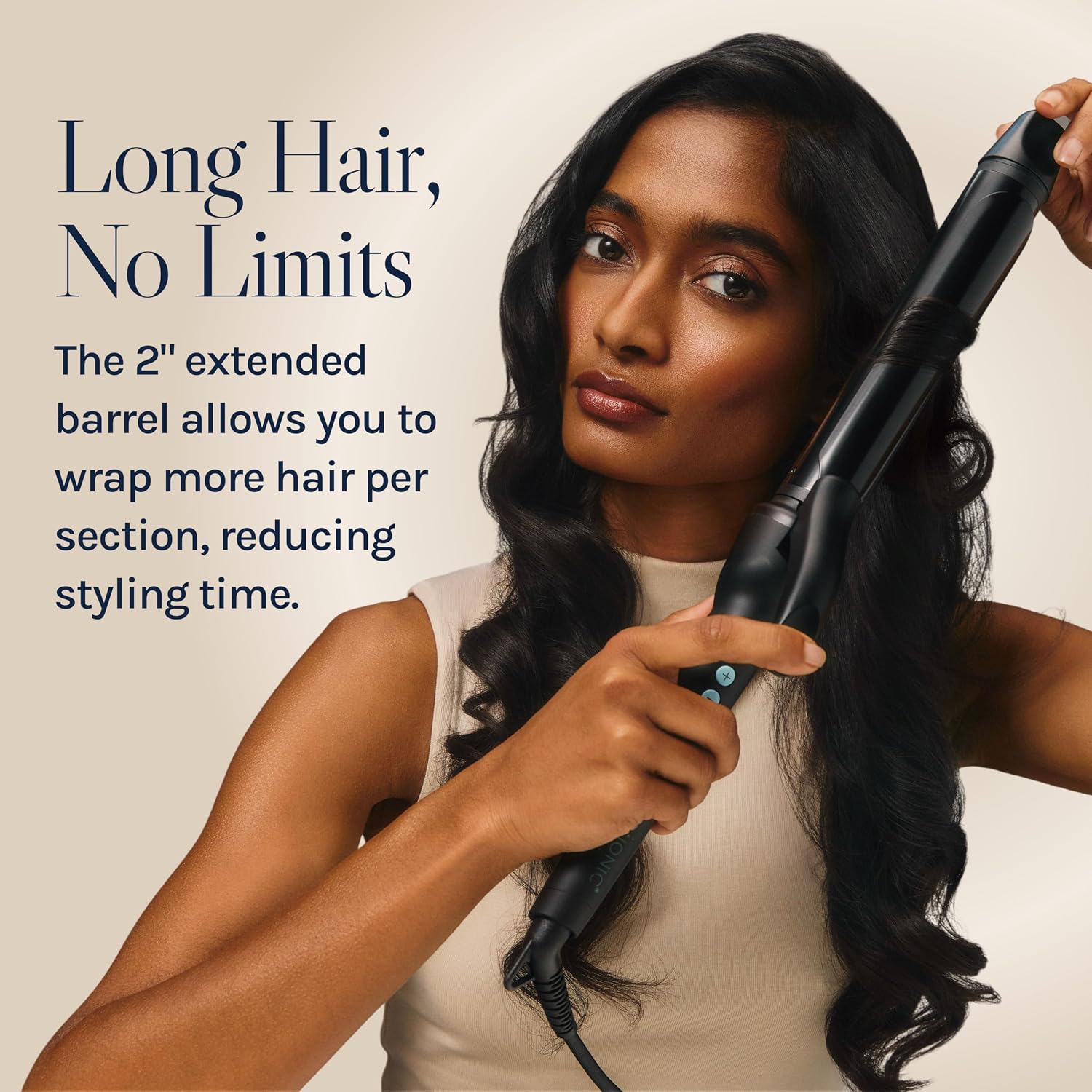 Bio Ionic Long Barrel Styler, 1.25 inch Extended Curling Iron with Moisture Heat Technology & NanoIonic MX, manufacturer photo 4